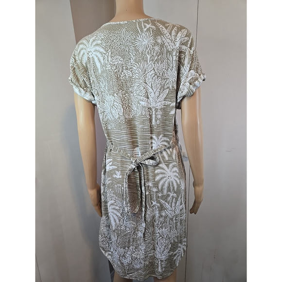 Desmond & Dempsey H&M Linen Blend Belted Tropical Dress XS Resort - Picture 7 of 8
